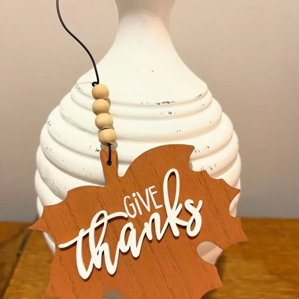 Fall Maple Leaf Bead Hanger for Wall or Tier Tray Decor Autumn/Thanksgiving